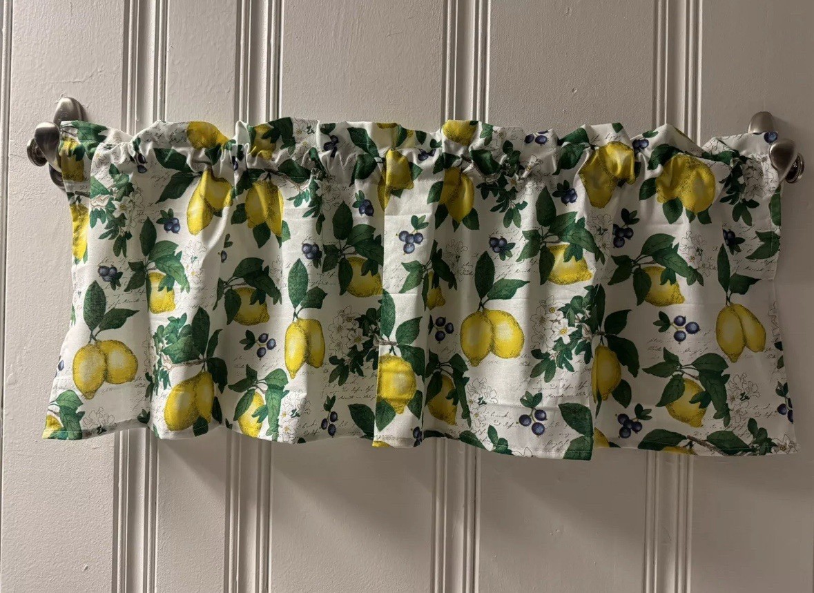 Made to Order Window VALANCE Spring Summer Fruit Lemon Kitchen Lemons Curtains