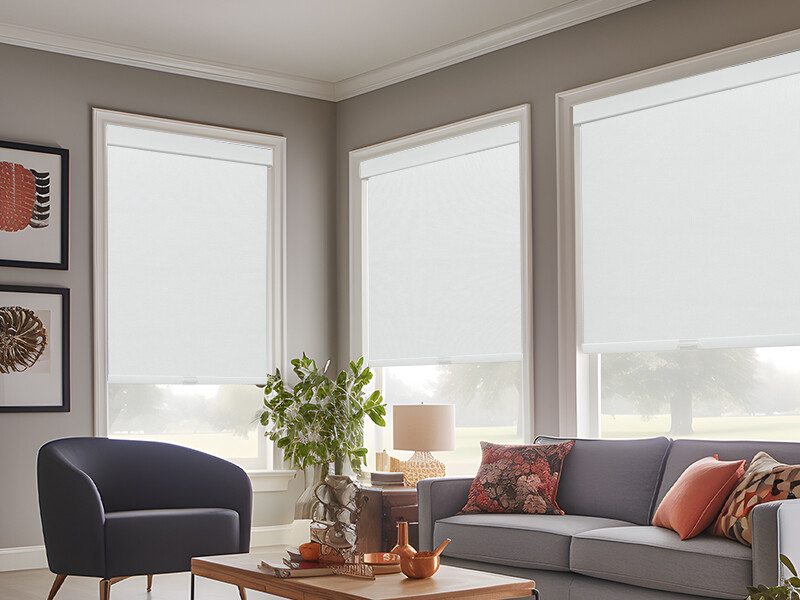 Luxury Cordless Free Stop White Jacquard Blackout Roller Shades with Valance