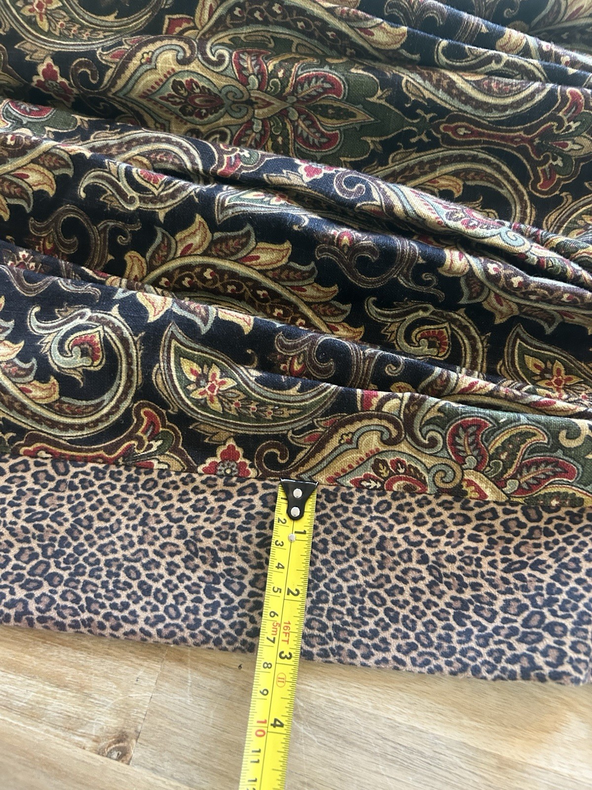Custom Heavy DRAPES Paisley Jacquard Weighted Lined 21×88” Leopard Dark 2 Panels