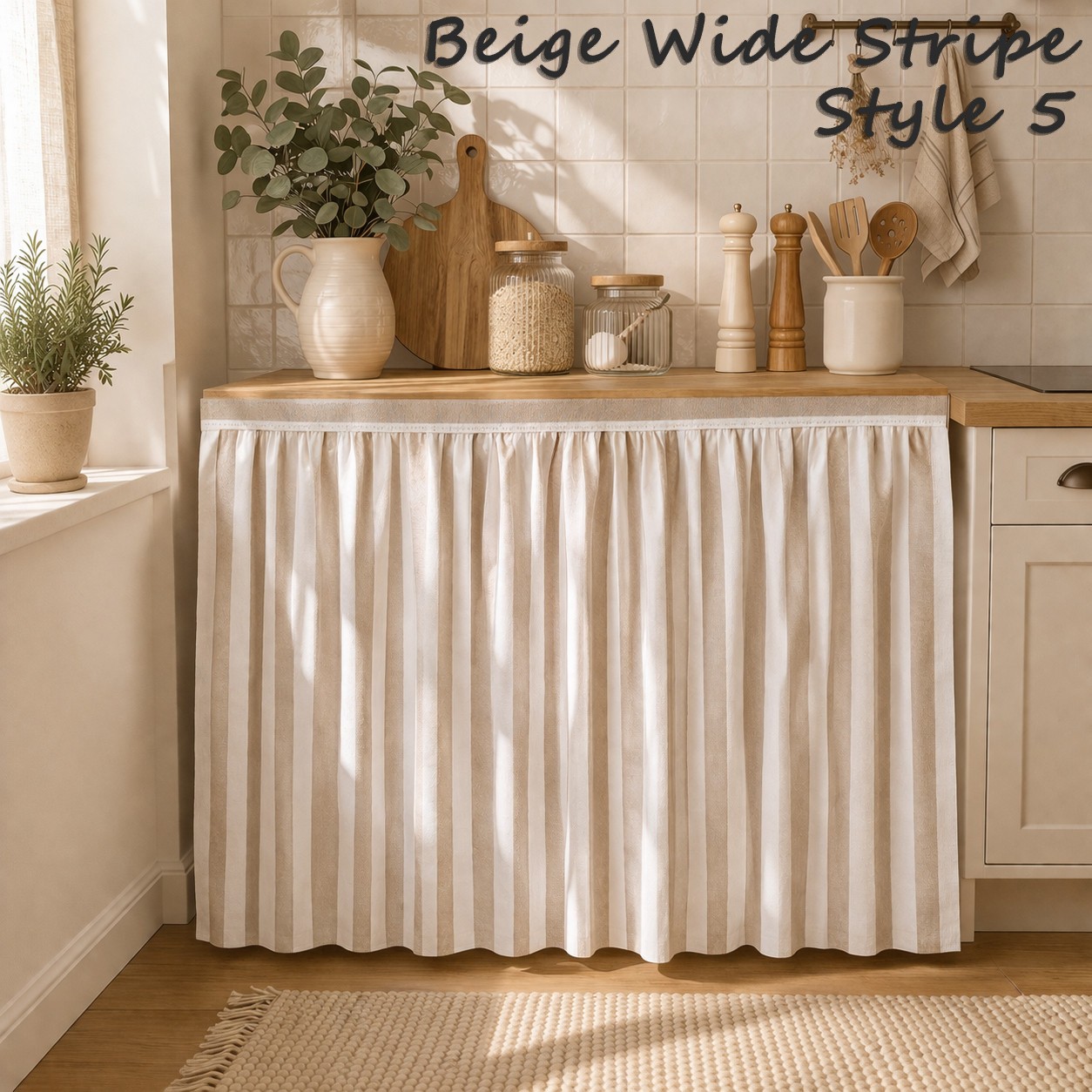 No Drill Hook and Loop Curtain Cabinet Kitchen Cafe Curtain Stick On Cotton