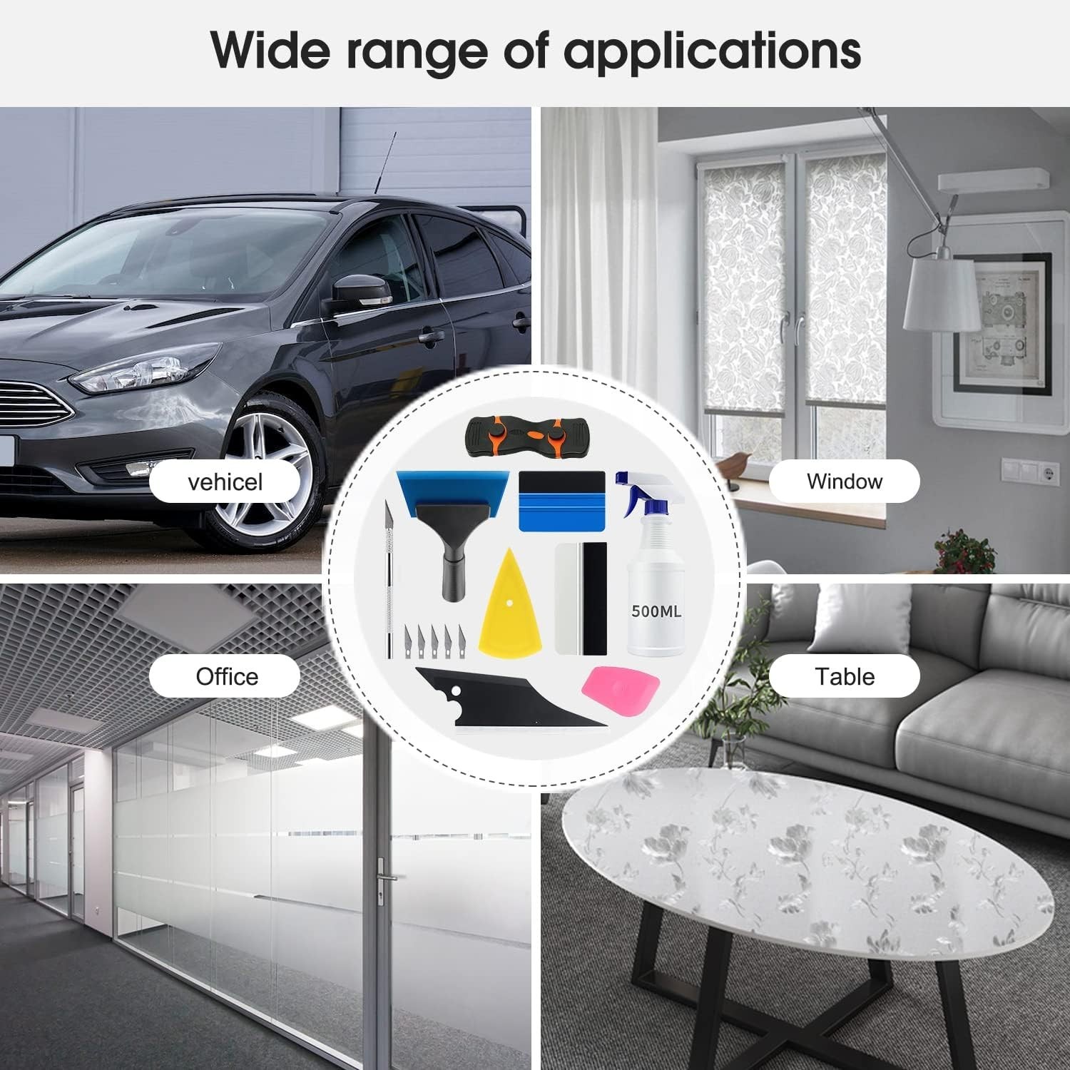 Professional Car Window Tint Tools Kit 9 Pieces for Easy Application