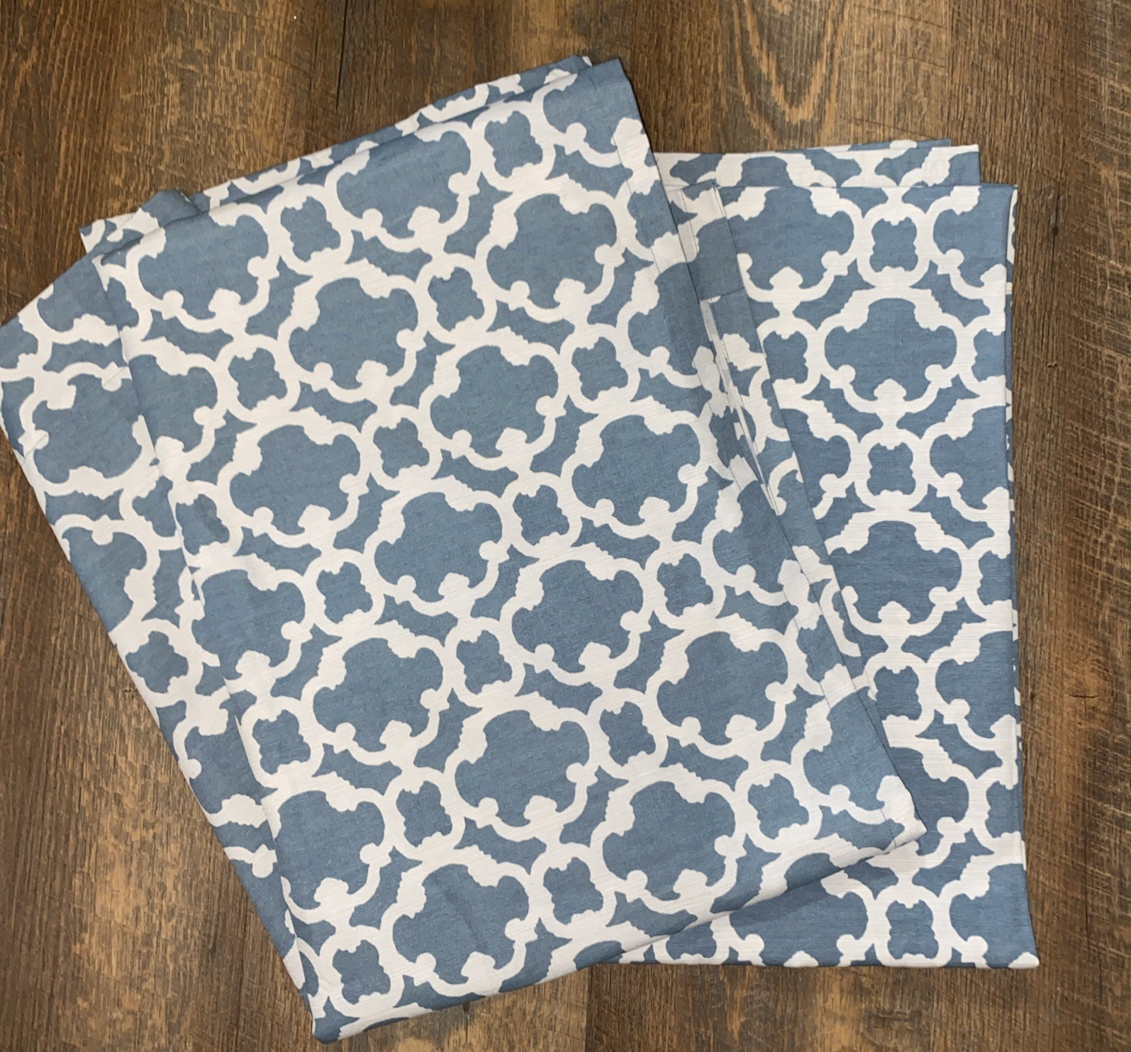 Target Threshold Farrah Fretwork Dusty Blue Curtain Panels 54″ W x 84″ H (2)