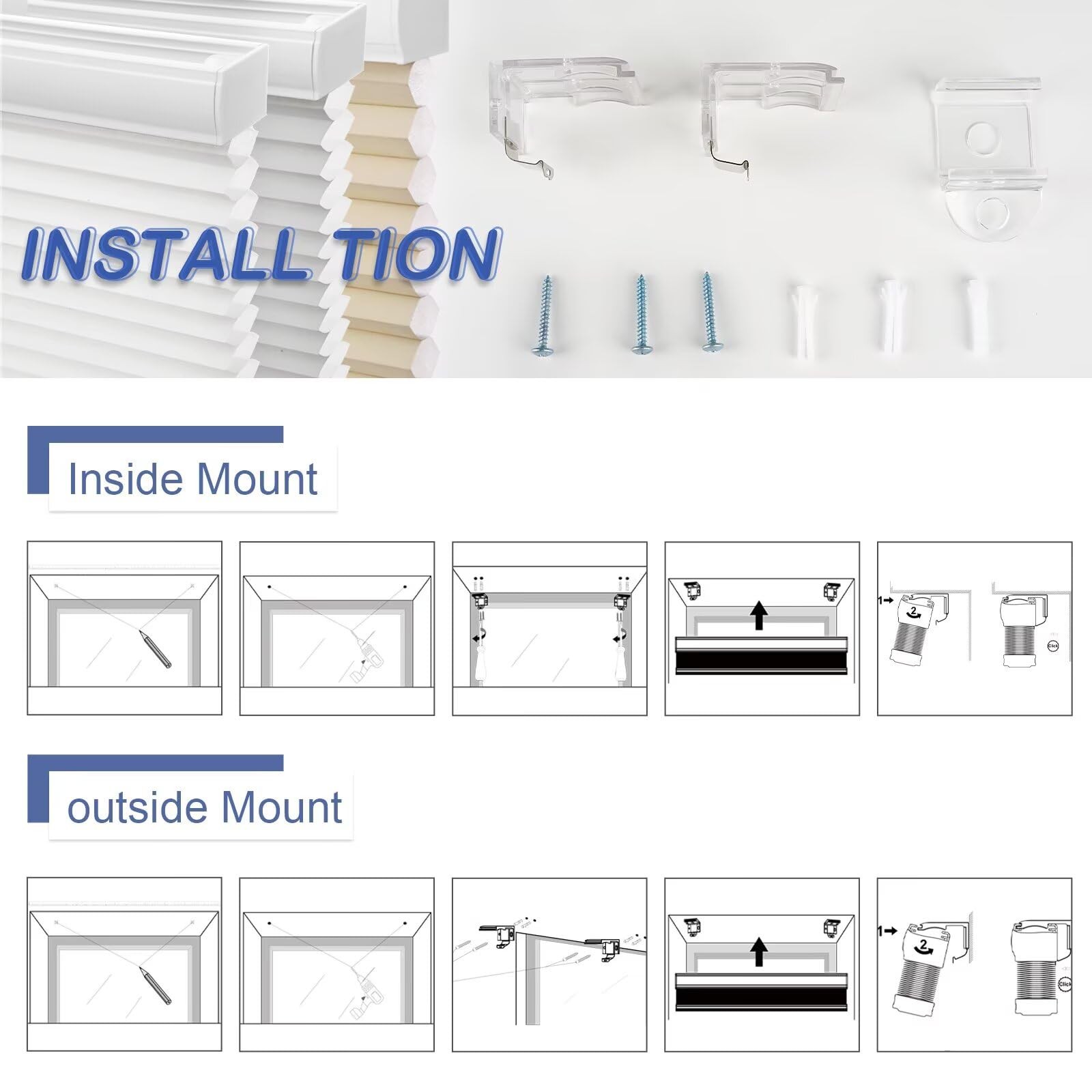 Myshade Cellular Shades Cordless Light Filtering Windows Blinds For Bedroom