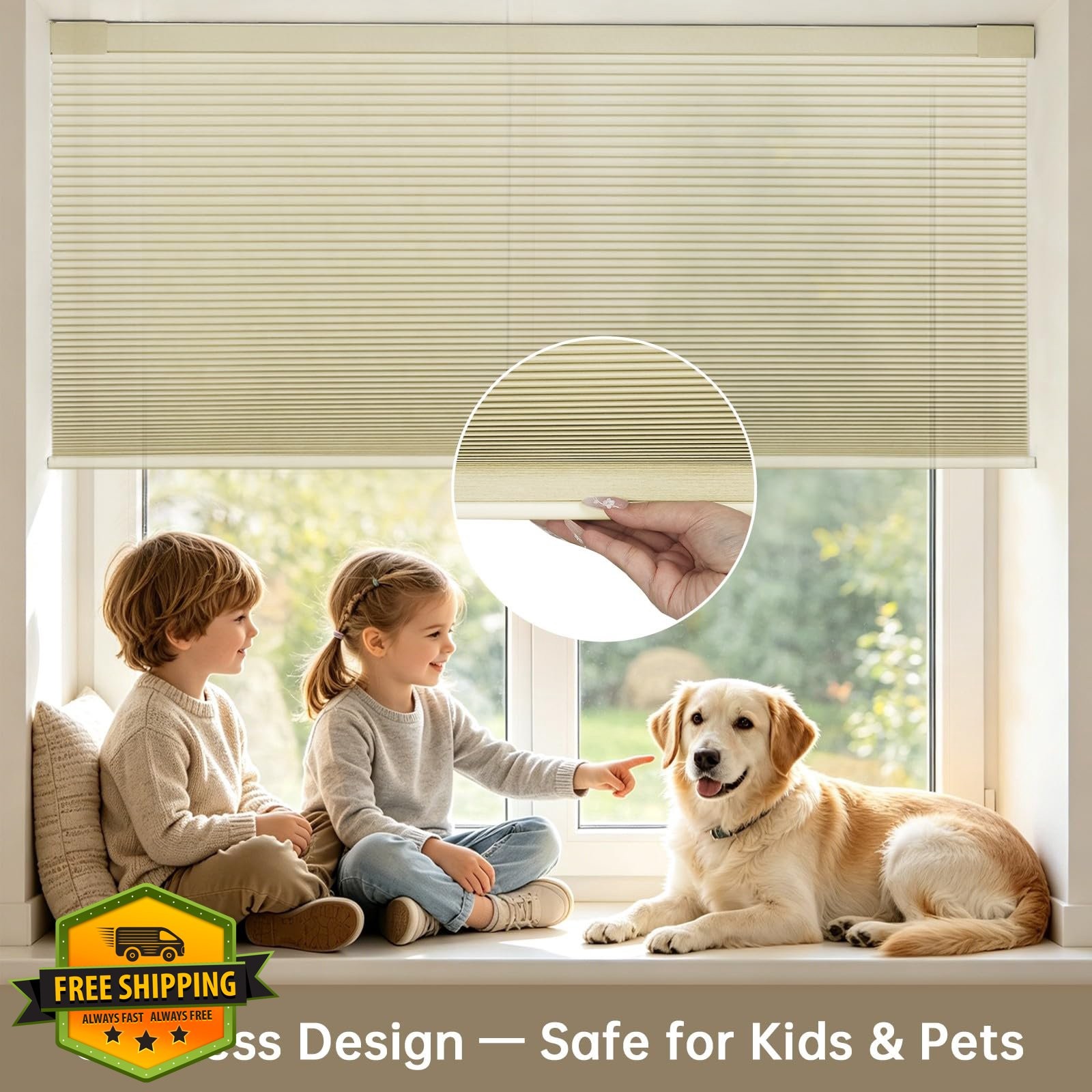 Changshade Beige 20.5″w x 64″h Cellular Shades