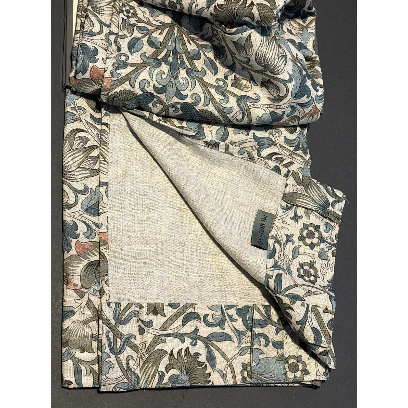 William Morris & Co. Window Curtains Panels Lodden Set Pair 50 X 84” Blue Drapes