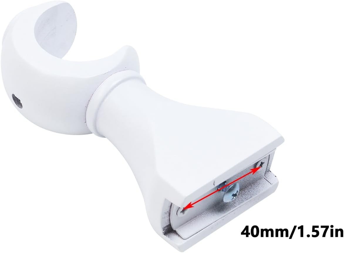 Wood Curtain Rod Brackets 4 Pack White Support for 1-3/8in 35mm Rods