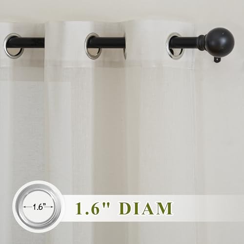 48 inch Curtains 2 Panels Set for Kitchen, 52″W x 48″L (Pack of 2) Natural