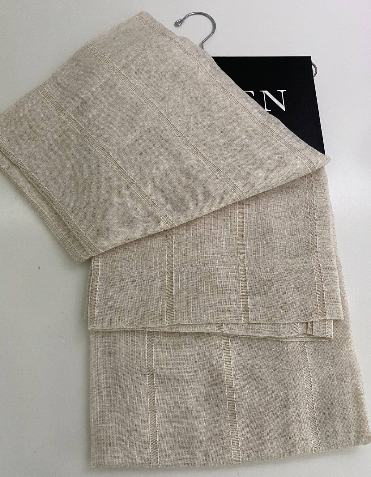 New Ralph Lauren Window Curtains 2 Panels Beige 54 x 108 Linen Hamilton Back Tab