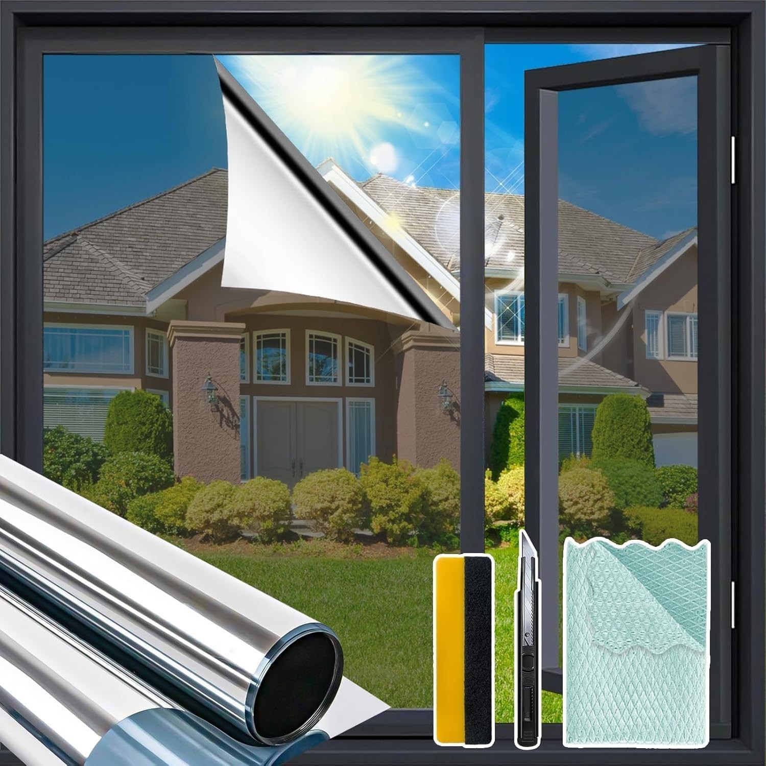 17.5×78.7 inch Anti-UV Window Privacy Film – Easy-Peel Installation Kit Included