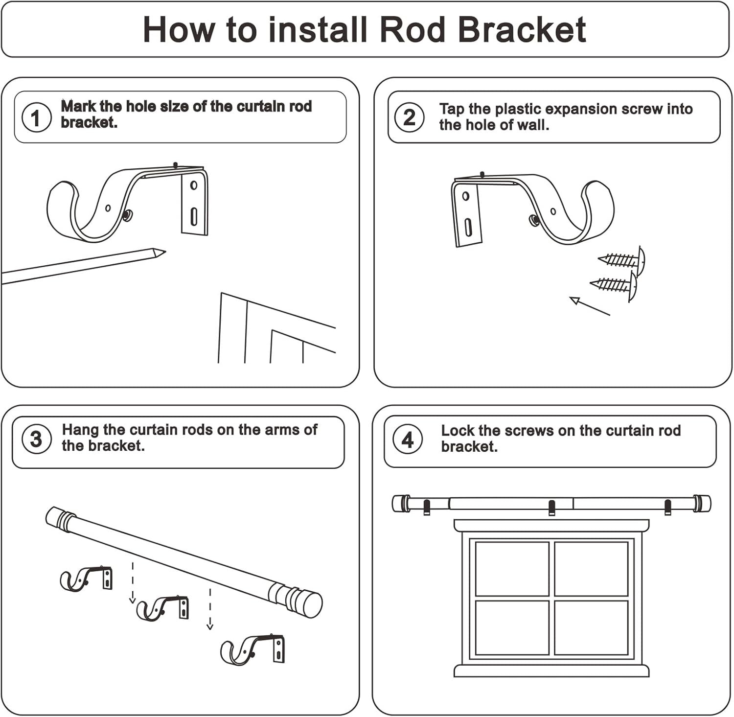 Byondeth Curtain Rods for Windows 16 to 144 Inches Adjustable Length 1 Inch Diam