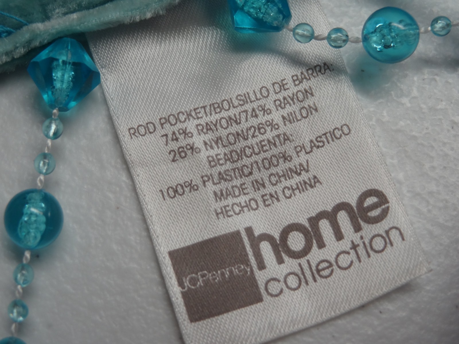 JC Penney Home Teal 40″ x84″ Doorway Beads String Curtain Beaded Home Collection