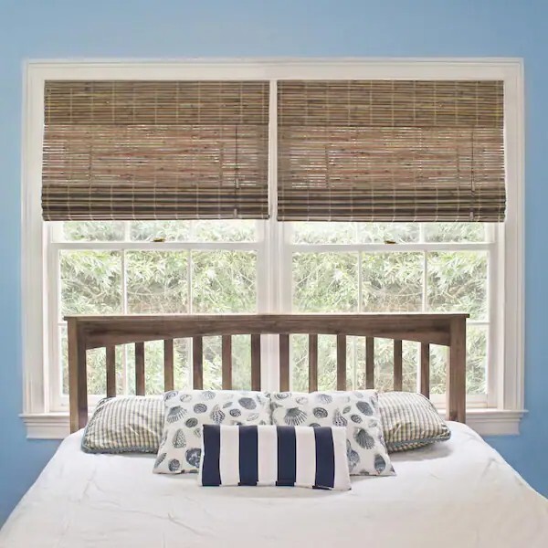 Driftwood Flatweave Bamboo Roman Shade – 32 in. W x 72 in. L
