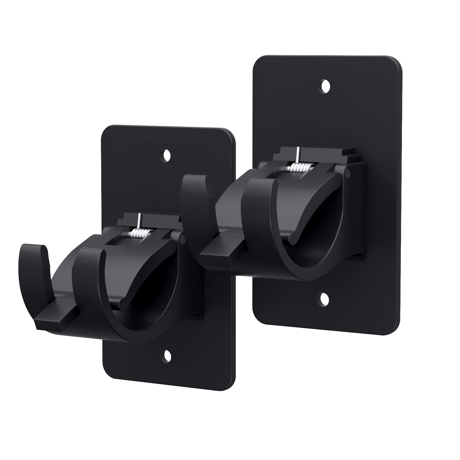 2 Pieces Self Adhesive Curtain Rod Bracket, 3 * 1.8 * 2.4 inches, 2 Pcs Black