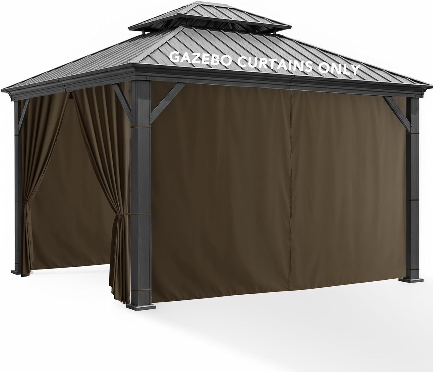Gazebo Curtains Outdoor Waterproof – 10’Wx12’Lx7’H Gazebo Universal Replacement