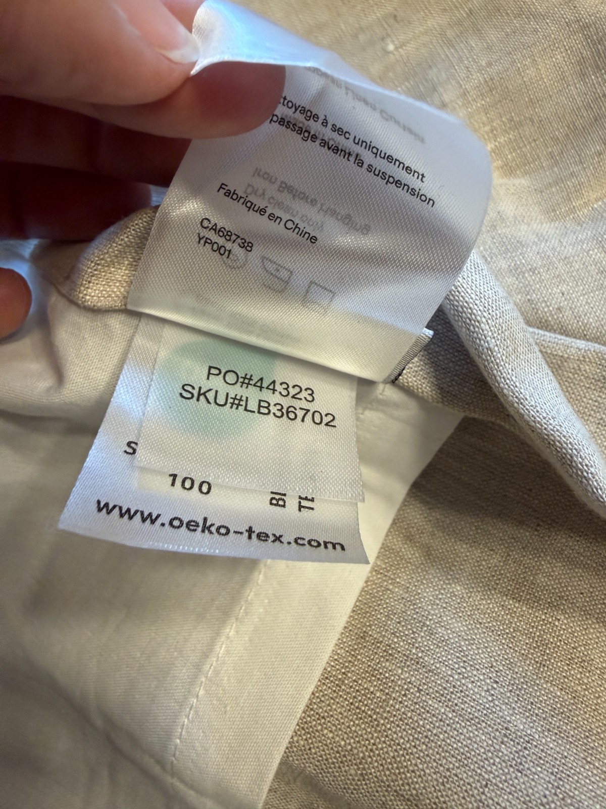 QUINCE European Linen Curtain Panel 48×84 Natural Flax Beige Lined