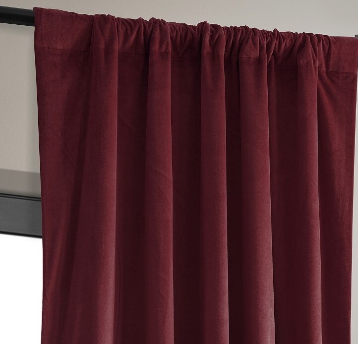 Signature Velvet Blackout Curtains 50″ X 96″ (1 Panel) Z Burgandy