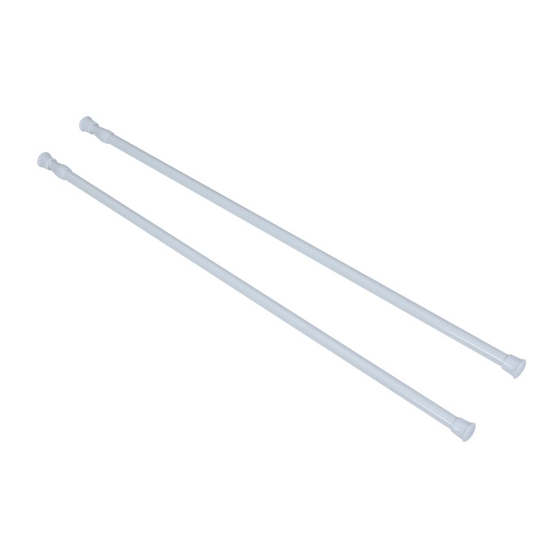 Adjustable Telescopic Rods 23-44 in Length Spring Tension Curtain Rod White
