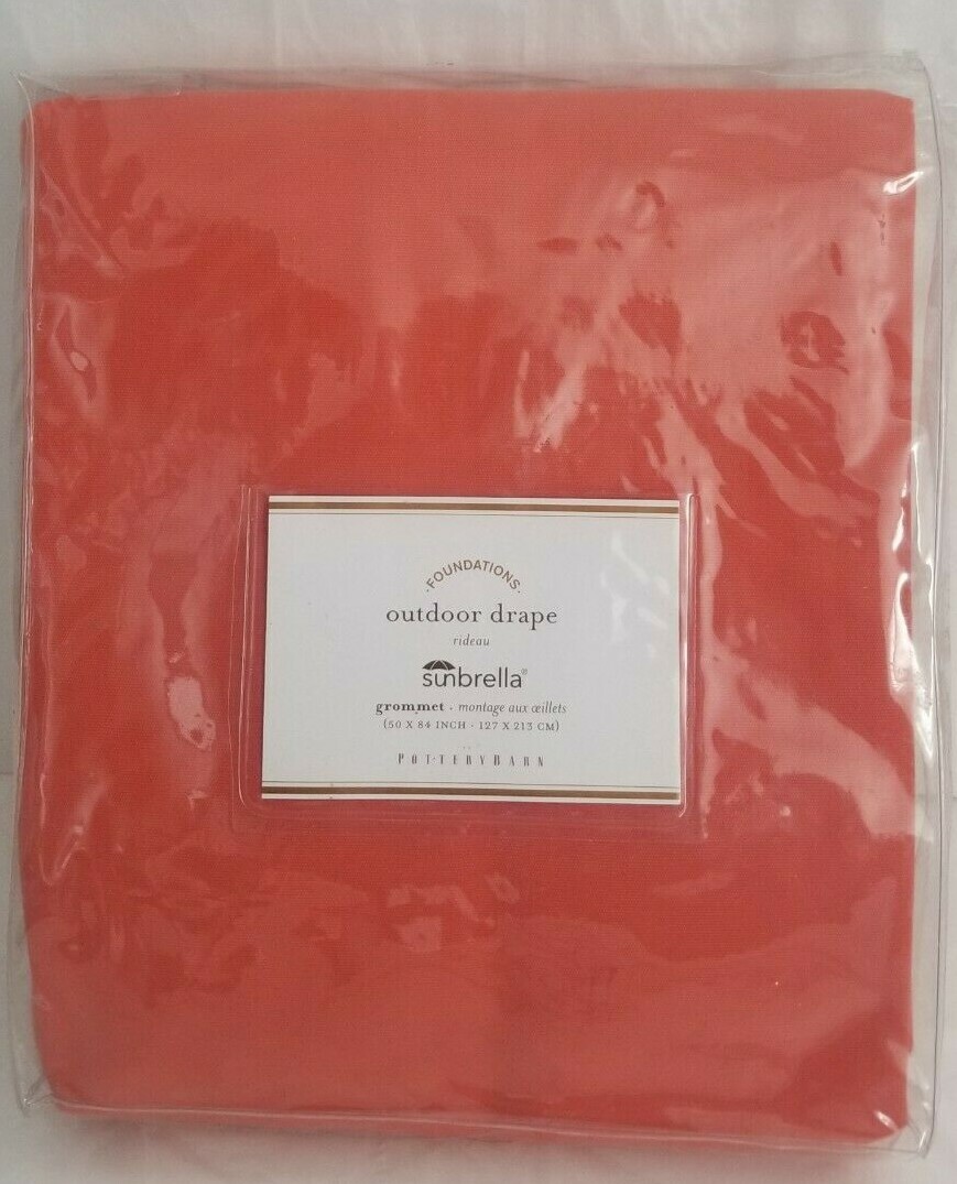 Pottery Barn Sunbrella Grommet Outdoor 1-Drape 50″ x 84″ Terra Cotta – Nickel