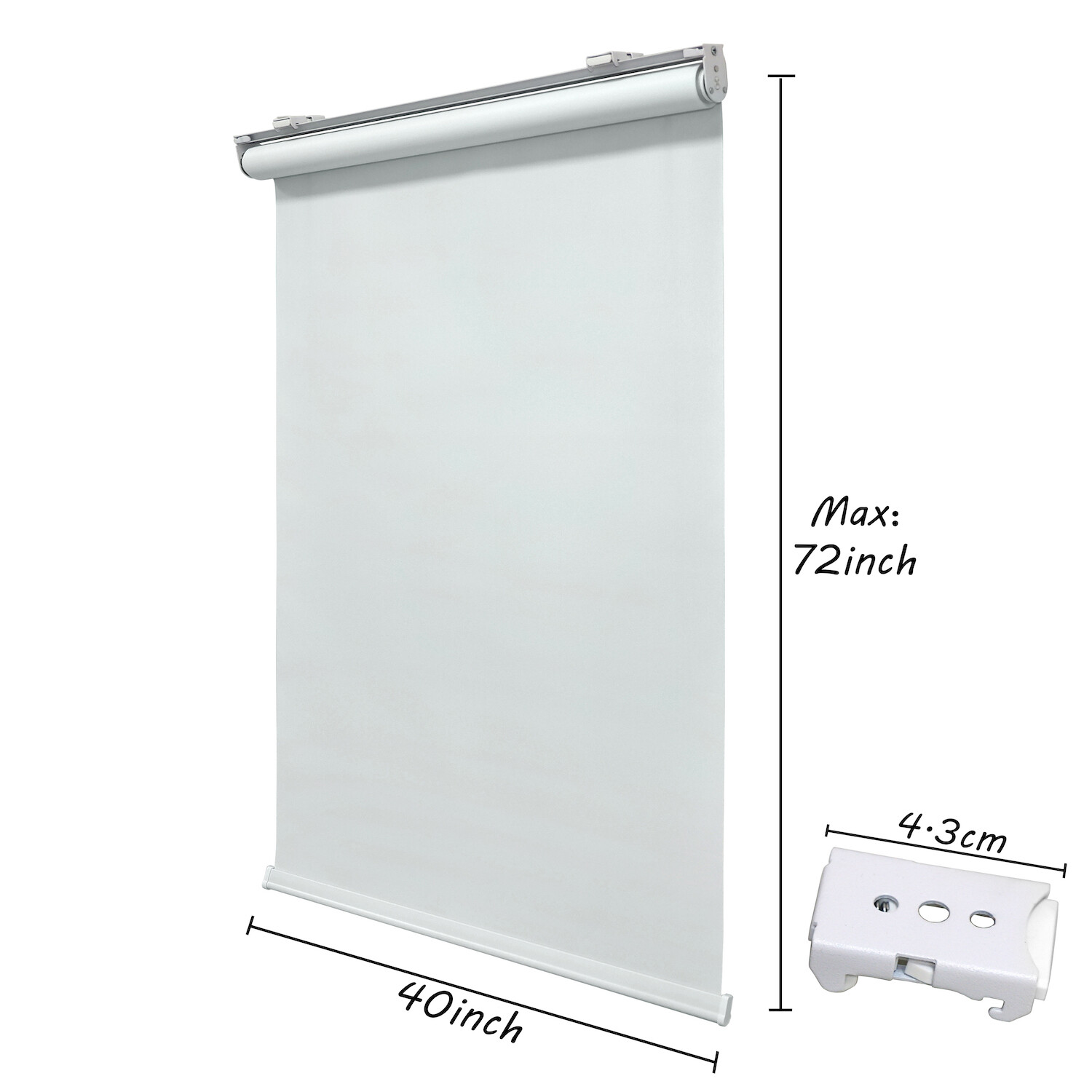 40″x72″ Cordless Light Filtering Roller Shades Window Blinds Waterproof Insulate