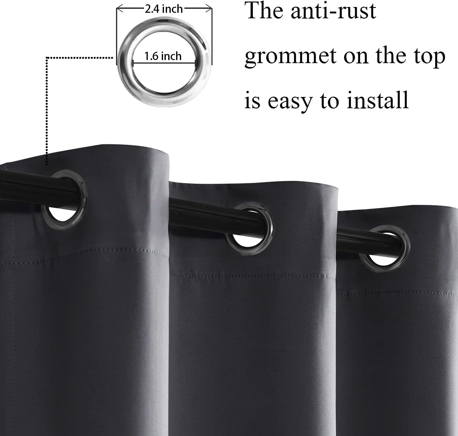 Blackout Curtains with Tiebacks – Thermal Insulated, Light Blocking and Noise Re