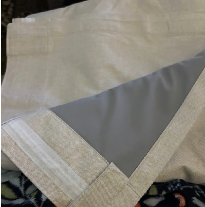 Brand New Set of 2 Unbranded Cream 50W x 96L Blackout Drapery Panels
