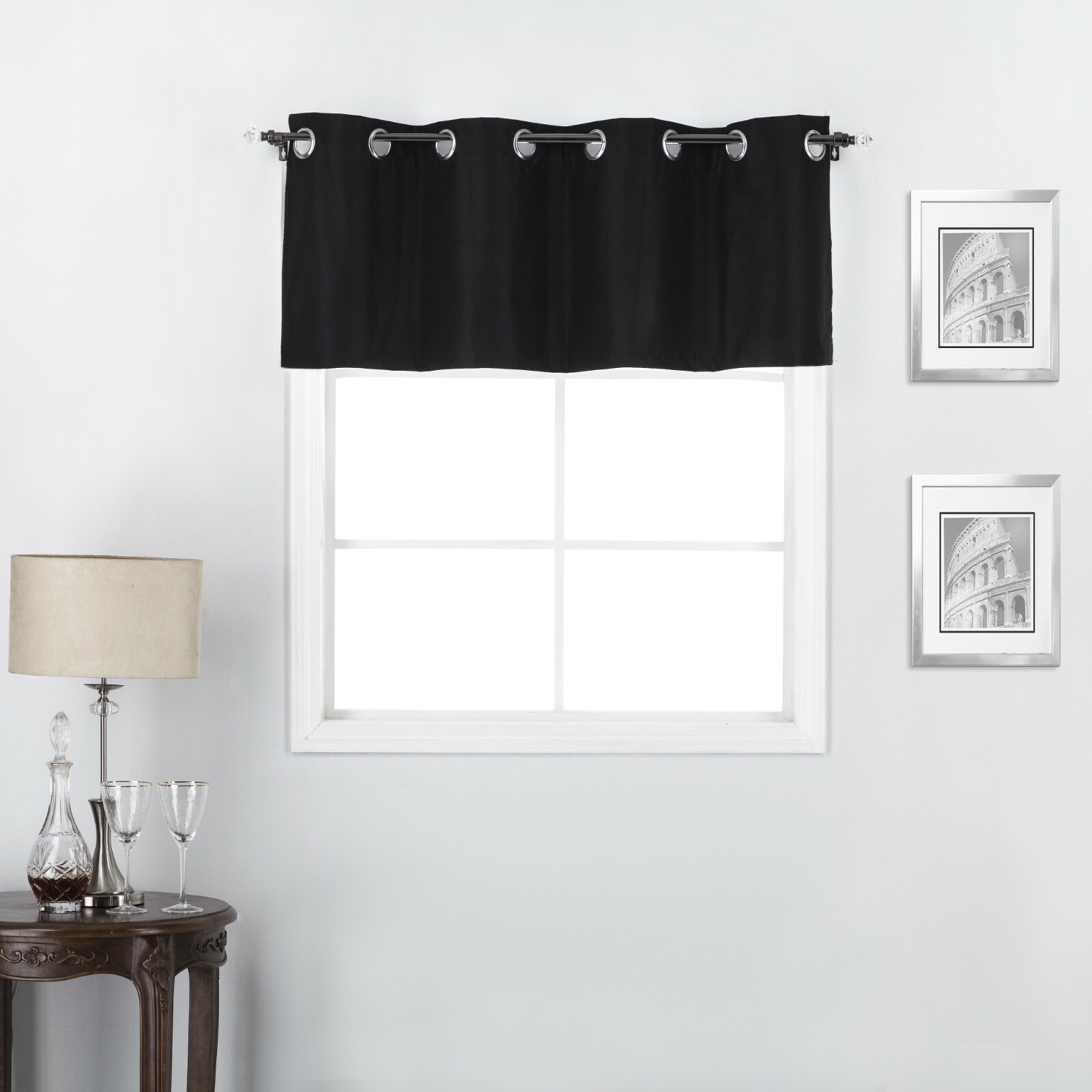 Midnight 1 Piece 100% Blackout Insulated Grommet Top Window Curtain Valance