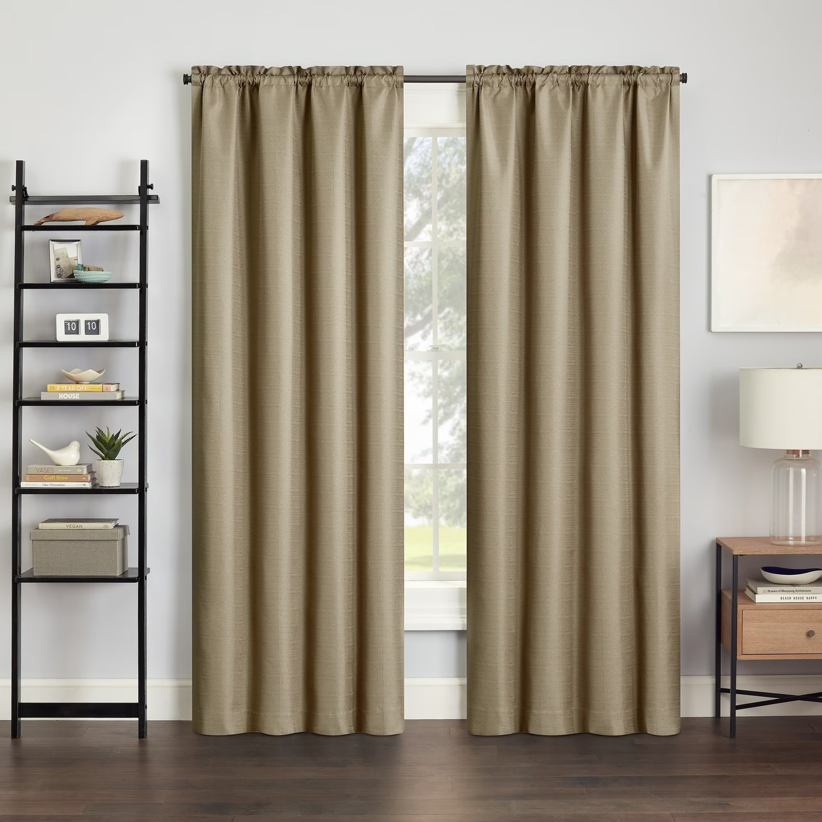 Eclipse Samara Blackout Curtain Panel 42 x 63 Latte Rod Pocket Polyester