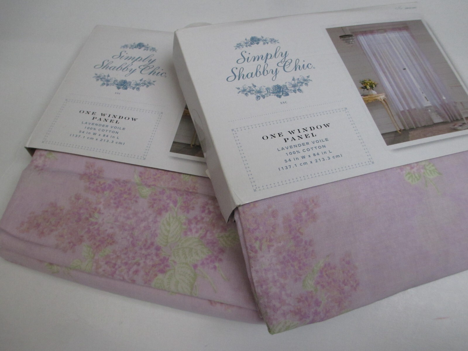 Rachel Simply Shabby Chic Lavender Lilac Voile Floral Panels Drapes – Pair