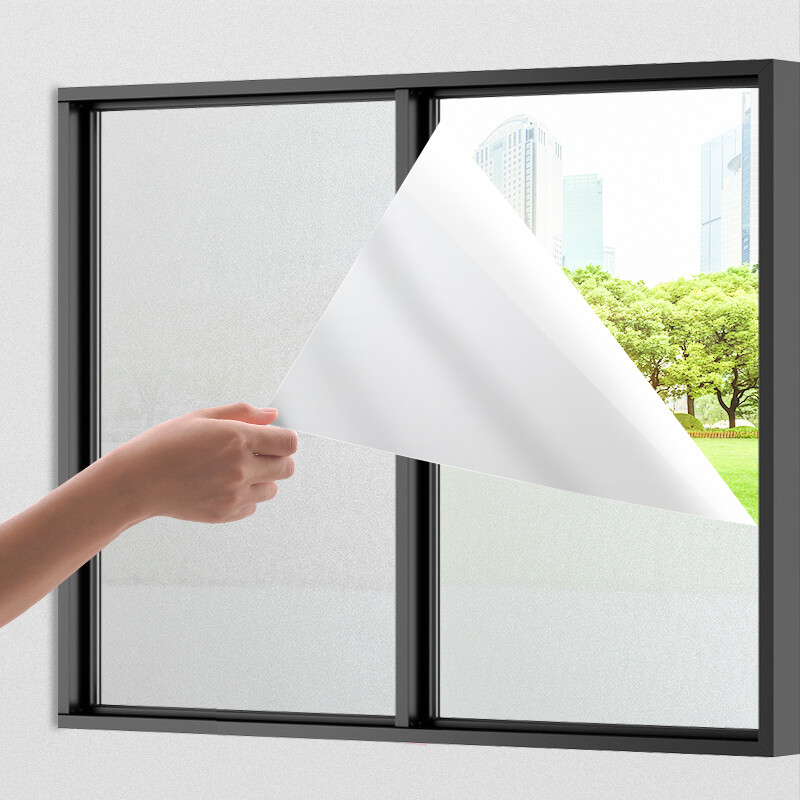 Frosted Privacy Opaque Window Film Self-adhesive White Pure Glass Sticker Tint
