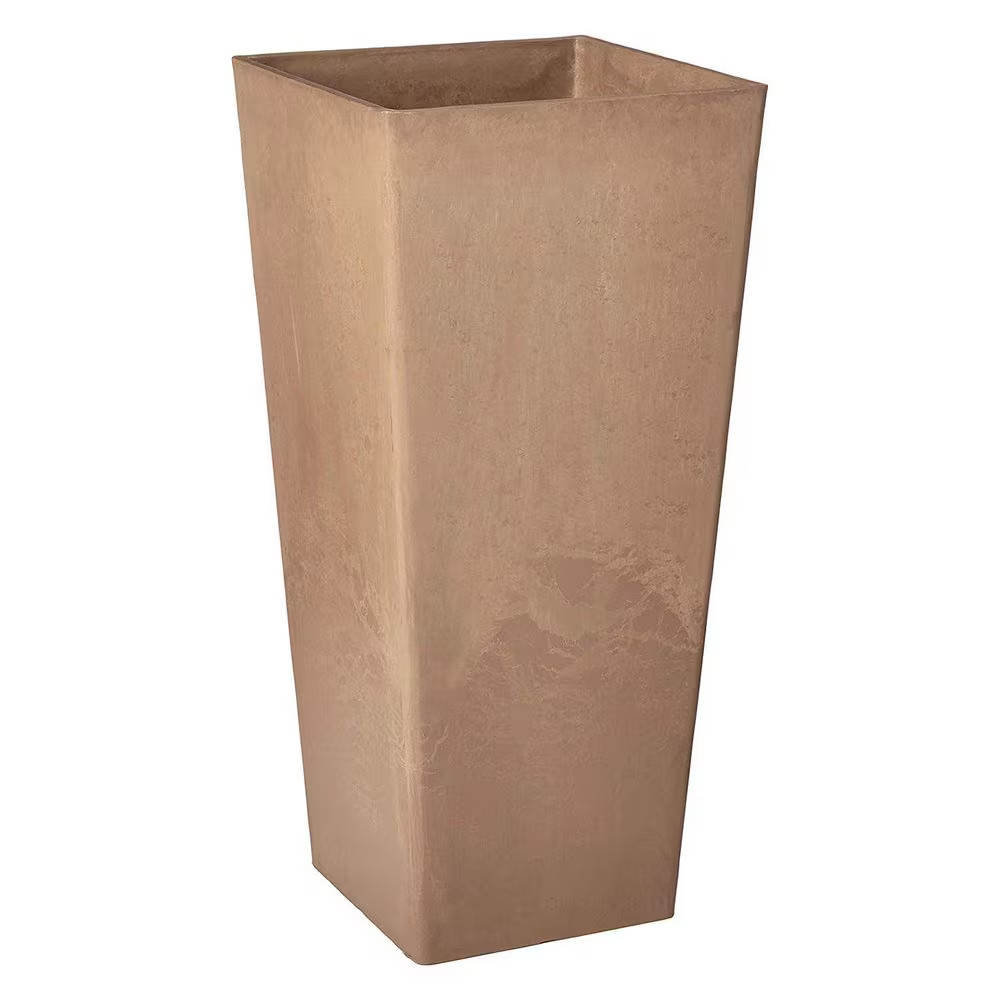 Contempo Tall Square 13 In. X 13 In. X 28 In. Taupe PSW Pot