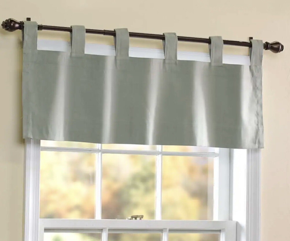 Plow & Hearth Window Valance 15″L x 40″W Thermalogic Colonial Tab-Top Gray