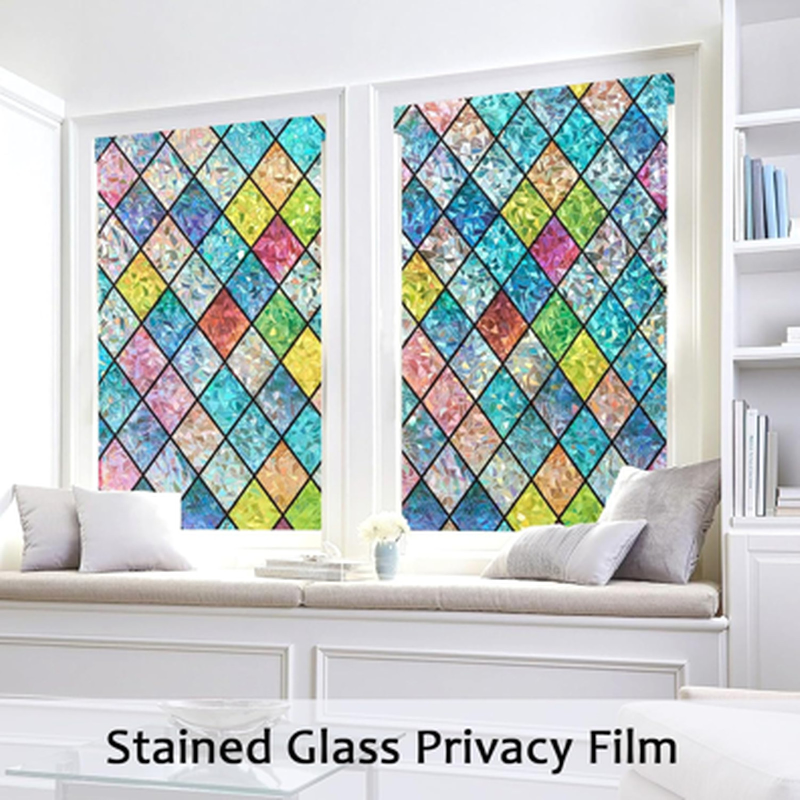 Window Privacy Film Static Cling Frosted Glass Decorative UV Resistant 17.5 x