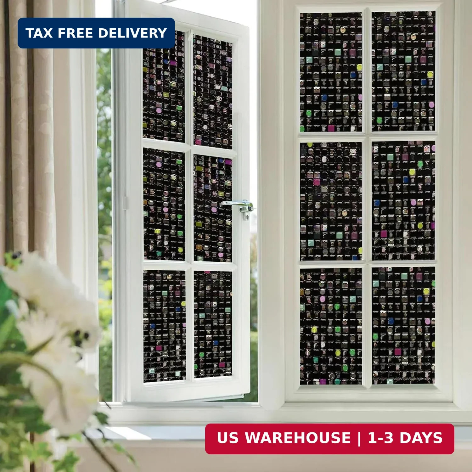 JAYONG Total Blackout Window Film with Installation Tools, 100% UV Blocking Room