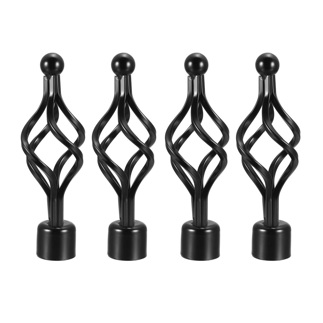 Pinnacles rod curtains iron cap end for 28mm black 160mmx56mm 4 pcs