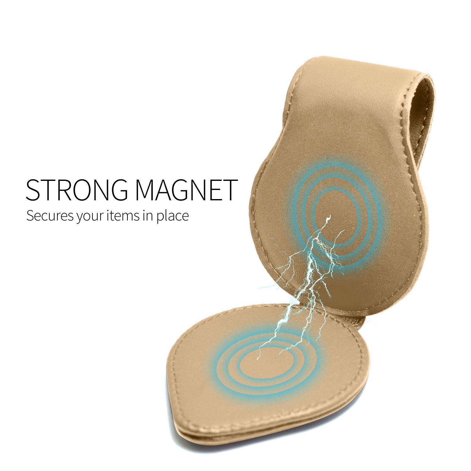 Chrysler Beige Leather Magnetic Sunglass Holder Sun Visor Clip