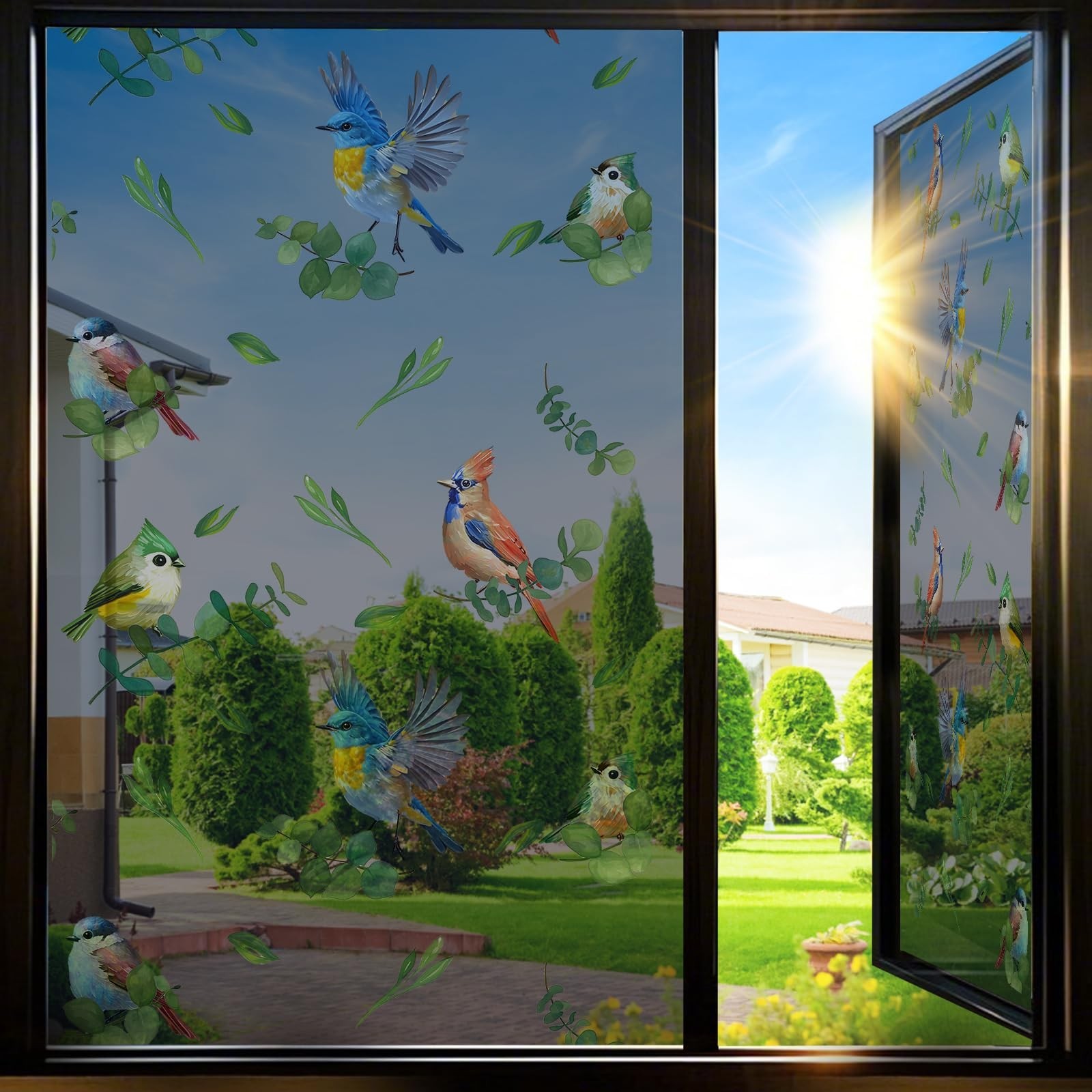 One Way Privacy Window Film for Home, 99% Heat UV Blocking Window Tint, Birds…