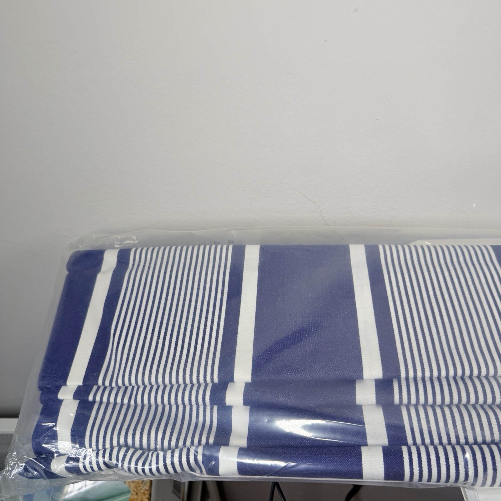 Pottery Barn Kids Bright Stripe Roman Shade Navy 44×64 Window Blind New In Box