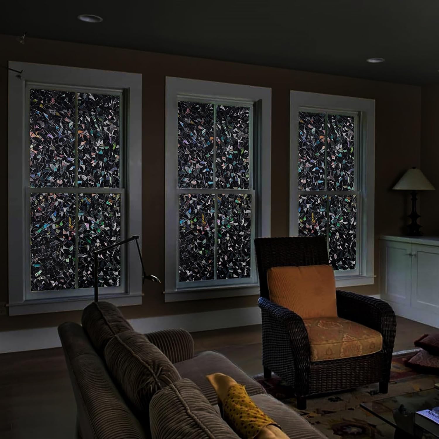 Window Privacy Film Static Cling, Decorative Frosted Window Covering 100% Opaque