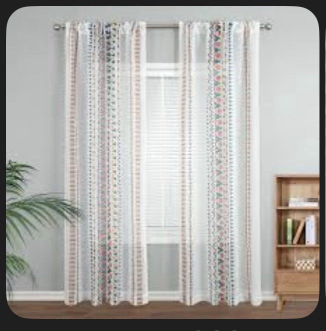 Vogol Boho Style Sheet Curtains 52×96 Inch 2 Panel Brand New