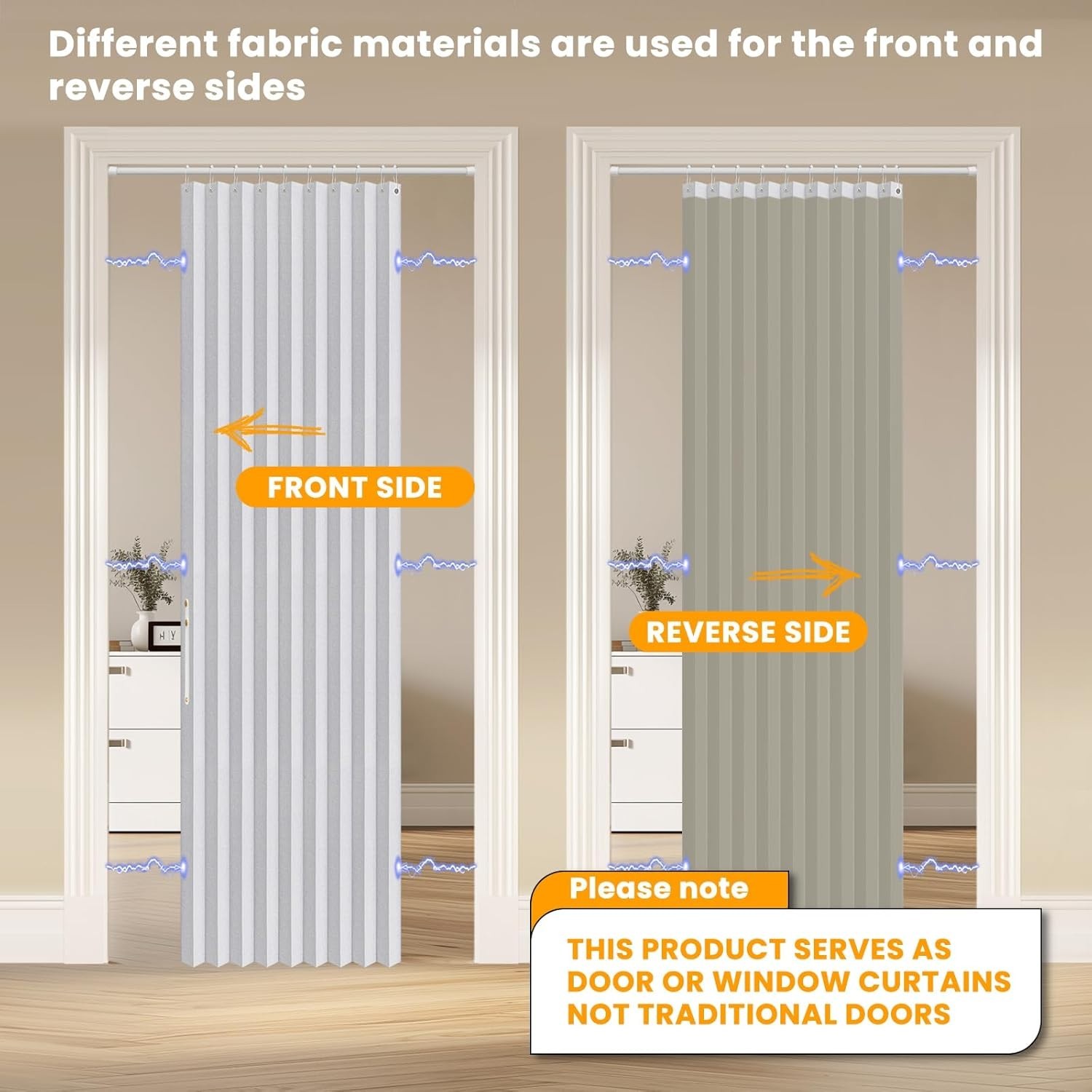 Blackout Magnetic Accordion Door for Interior Privacy & Light Control