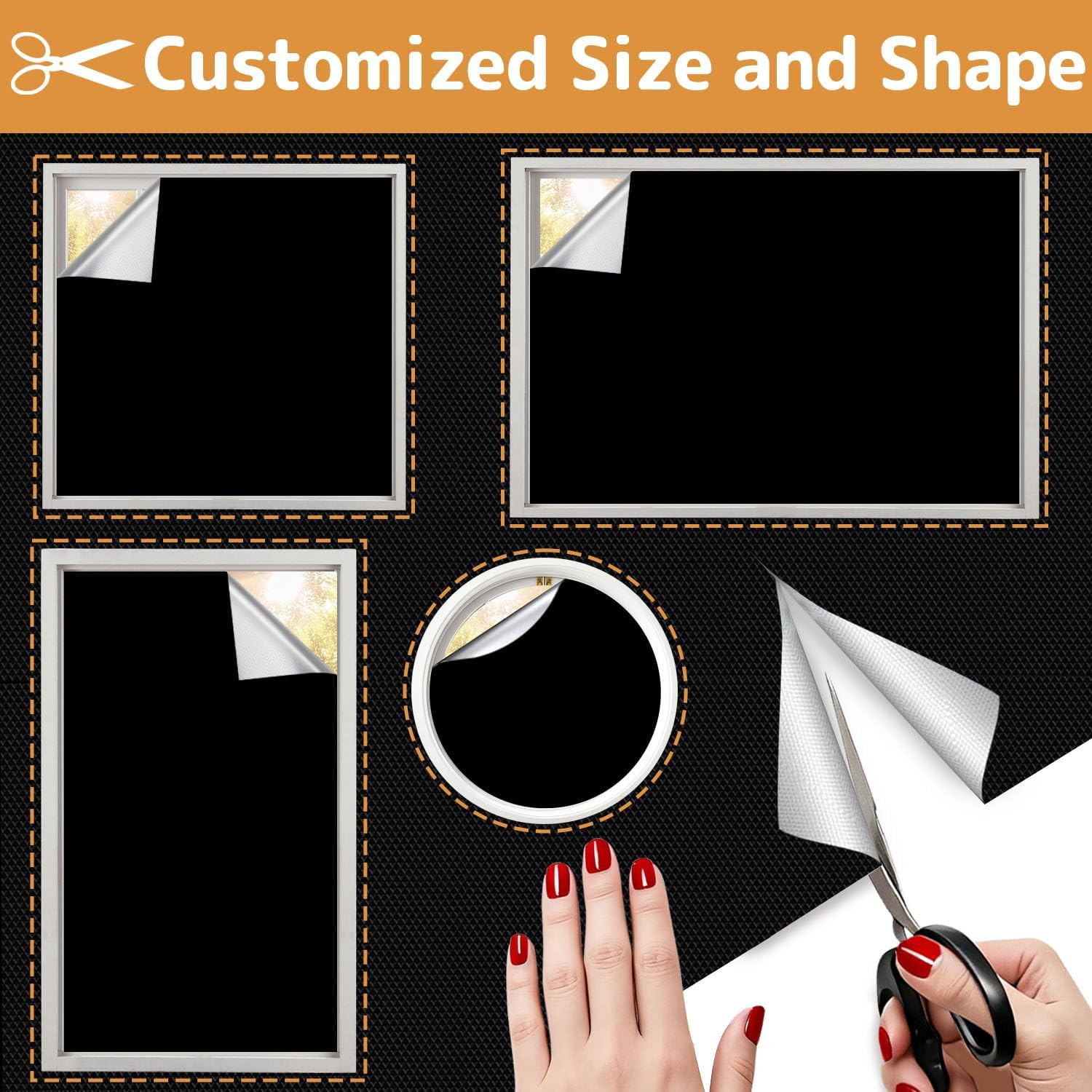 100 Blackout Curtains for Bedroom 57X118 Inch,Removable Cuttable No Drill Bla…