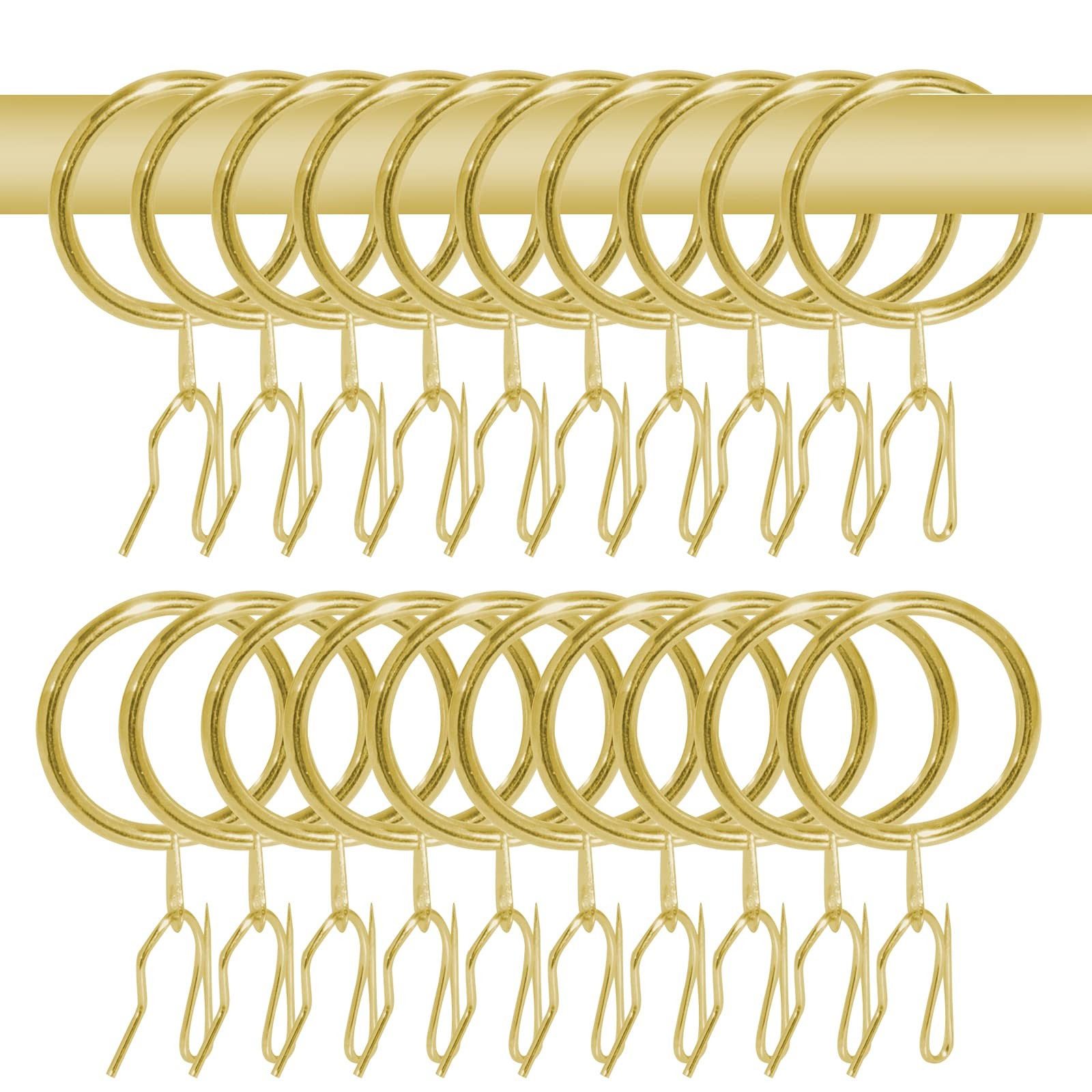 30 Pcs Metal Curtain Rings & Hooks, 30mm Internal Diameter, Decorative Curtai.