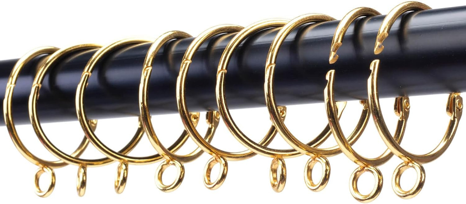 Openable Curtain Rings with Eyelets,2Inch Heavy Duty Rustproof Metal Drapery Rin