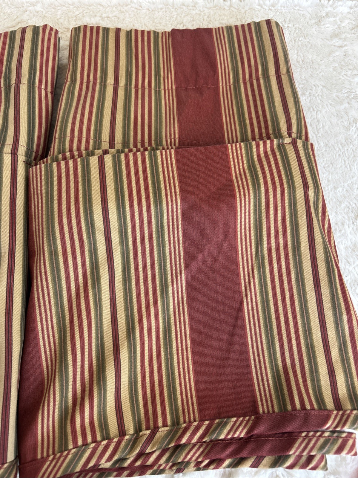 2 pc Waverly Home Amanda Valance Red Sweetwater Stripe 16″X79″ Model 81903666