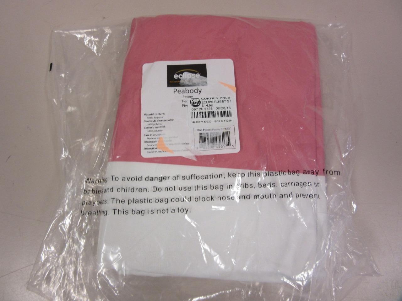 Peabody Blackout Window Curtain – Eclipse My Scene Pink and White 42″ x 63″