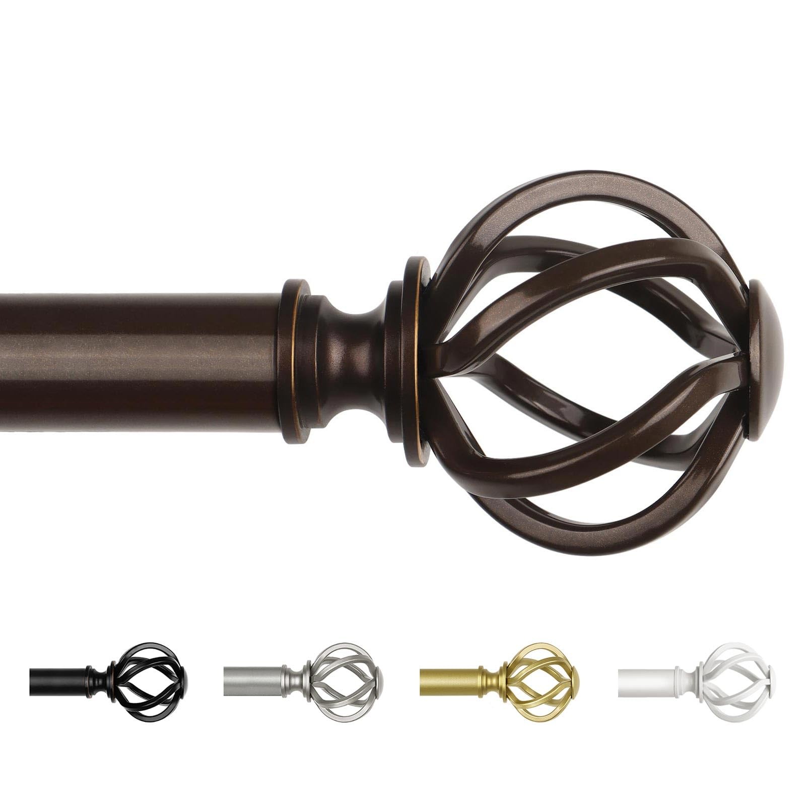 Bronze Curtain Rod 32 to 58 Inches (2.6 to 4.8 ft), 7/8 Inch Heavy Duty Curta…