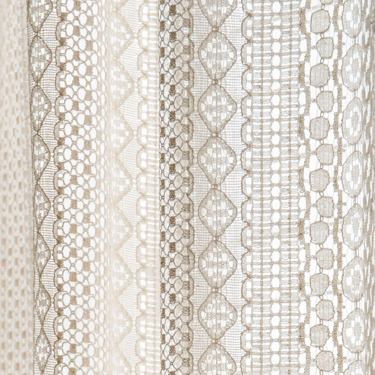 Crochet Lace Curtain Panels Window Drapes Bedroom Living Room Rod Pocket Rustic