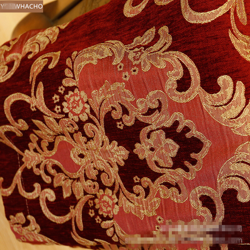 Luxury noble European red thick chenille cloth blackout curtain valance B625