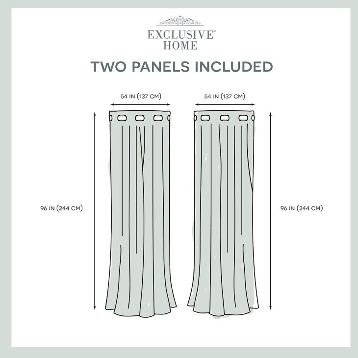 Exclusive Home Augustus Silver Metallic Grommet Off White Curtains 54″x96″ NEW