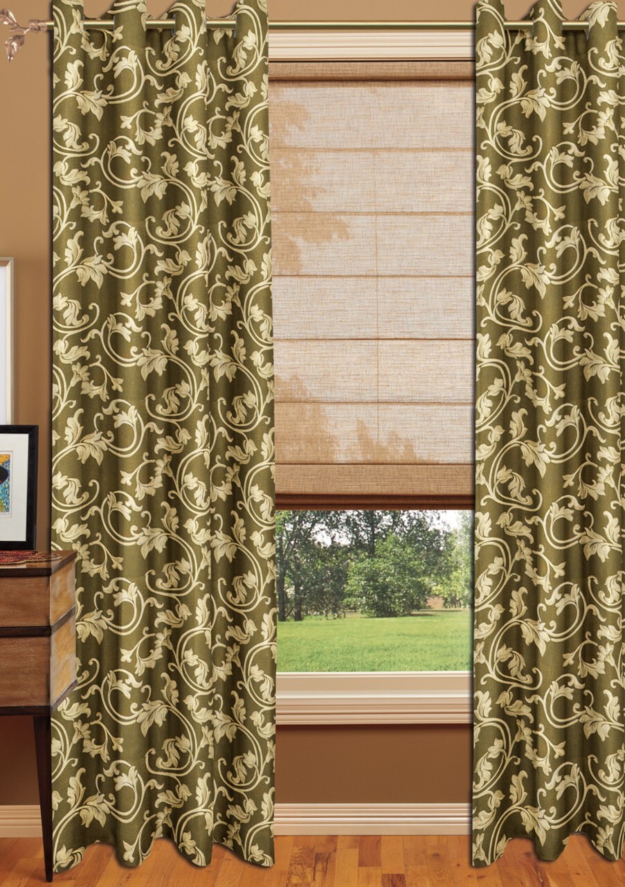 Drapery Panel – Gold Green- Rayon/Polyester- 55″-MLK